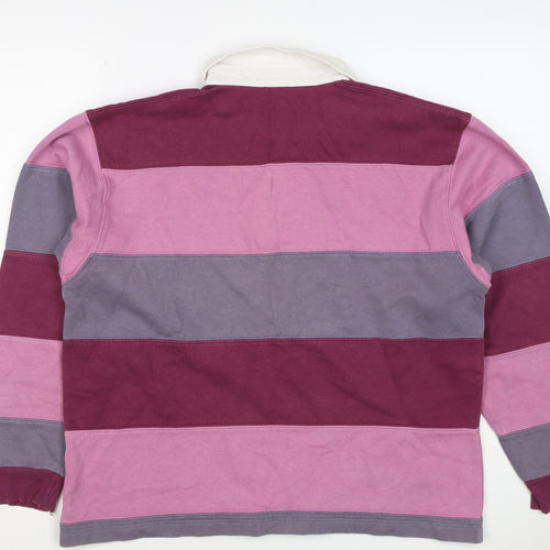 Cotton Traders Men's Multicoloured M Striped Henley Rugby Sweatshirt