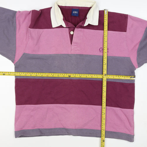 Cotton Traders Men's Multicoloured M Striped Henley Rugby Sweatshirt