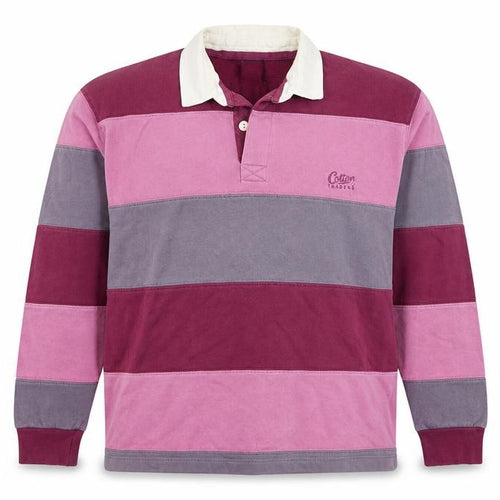 Cotton Traders Men's Multicoloured M Striped Henley Rugby Sweatshirt