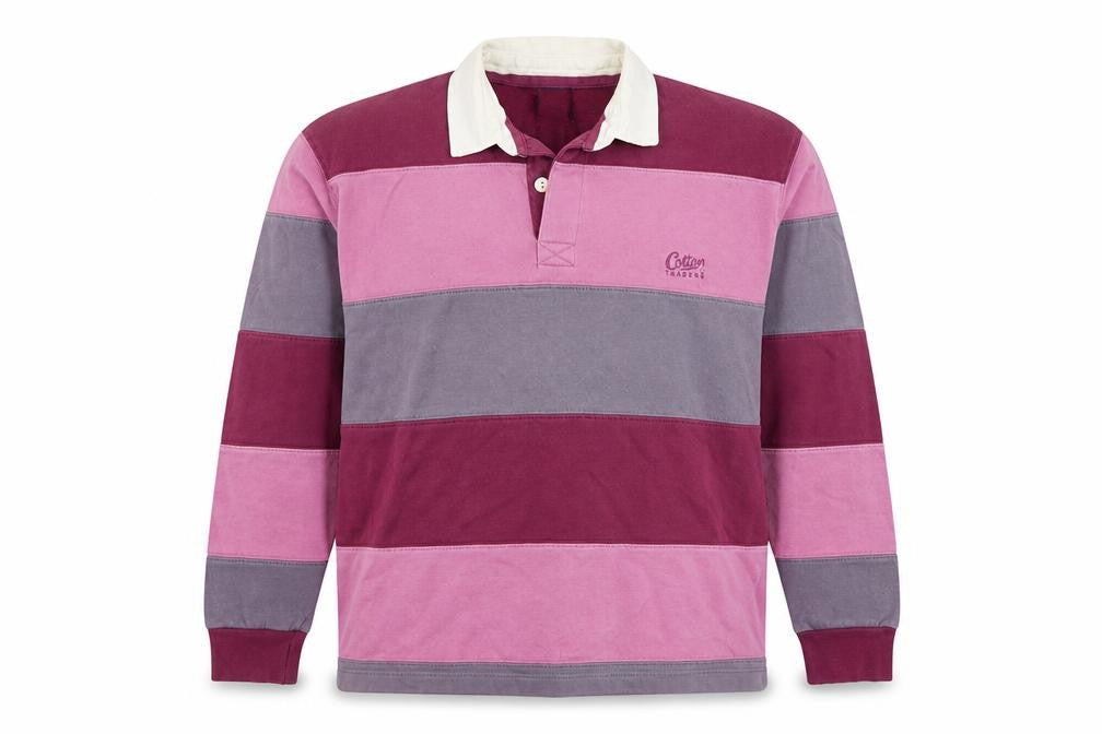 Cotton Traders Men's Multicoloured M Striped Henley Rugby Sweatshirt