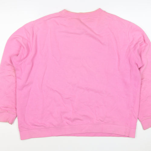 One Up Golf Women’s Pink L Argyle Embroidered Cotton Sweatshirt