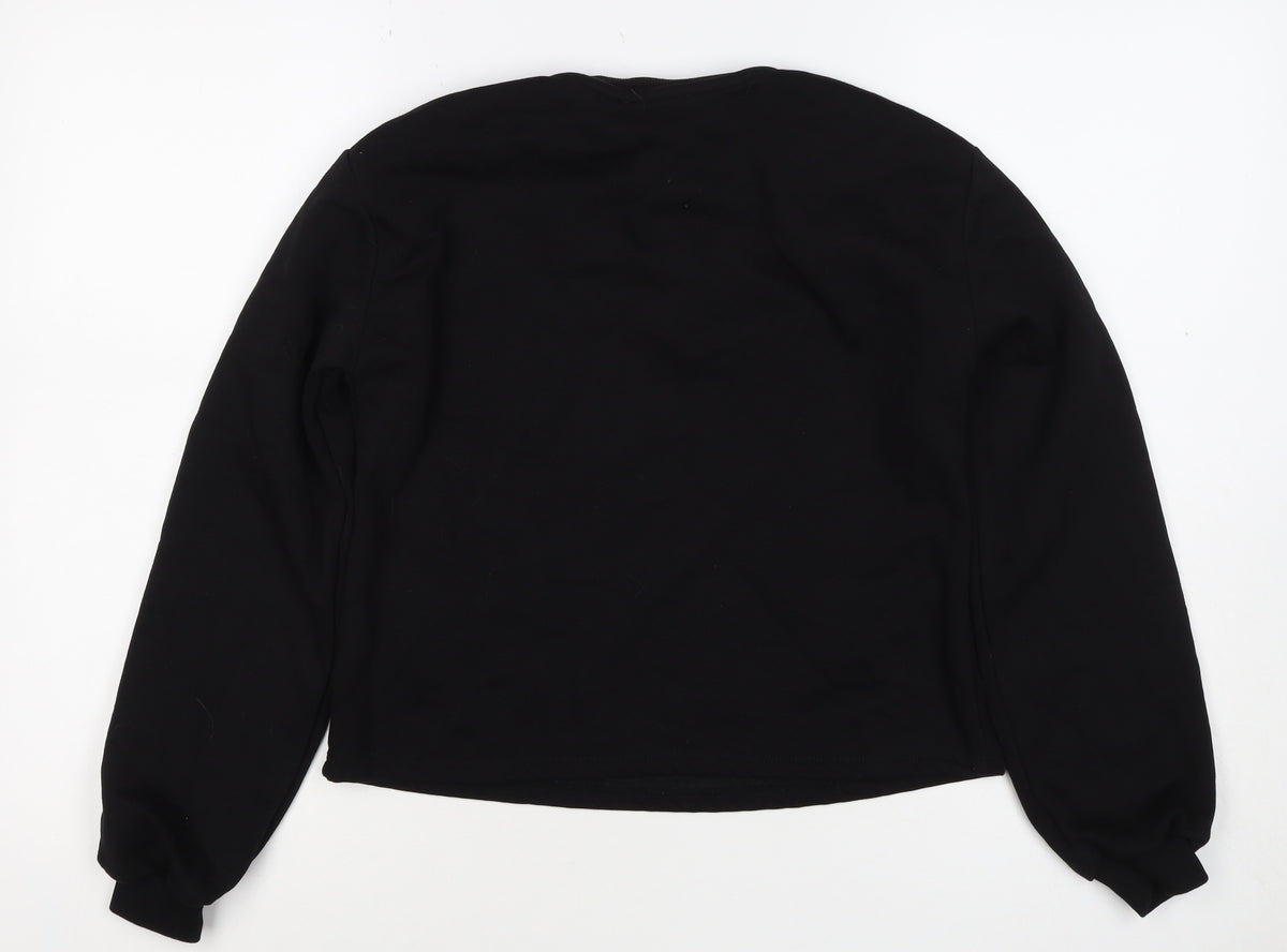 Lipsy Girls Black 13-14 Years Christmas Squad Sequin Sweatshirt