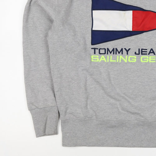 Tommy Jeans Men's Grey XL Pullover Sweatshirt Nautical Logo Graphic