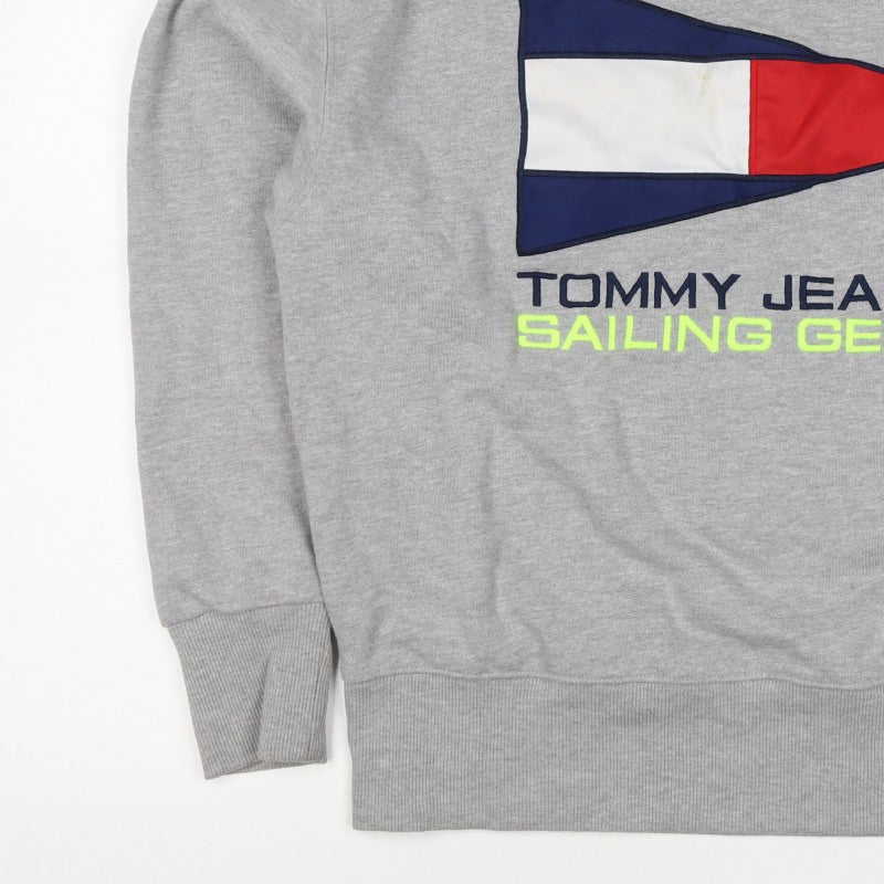Tommy Jeans Men's Grey XL Pullover Sweatshirt Nautical Logo Graphic