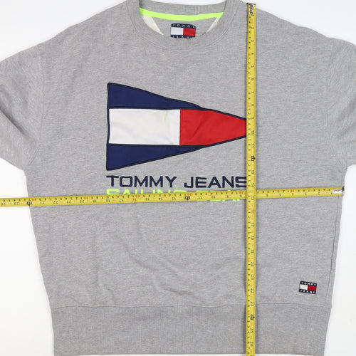 Tommy Jeans Men's Grey XL Pullover Sweatshirt Nautical Logo Graphic