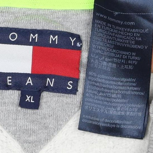 Tommy Jeans Men's Grey XL Pullover Sweatshirt Nautical Logo Graphic