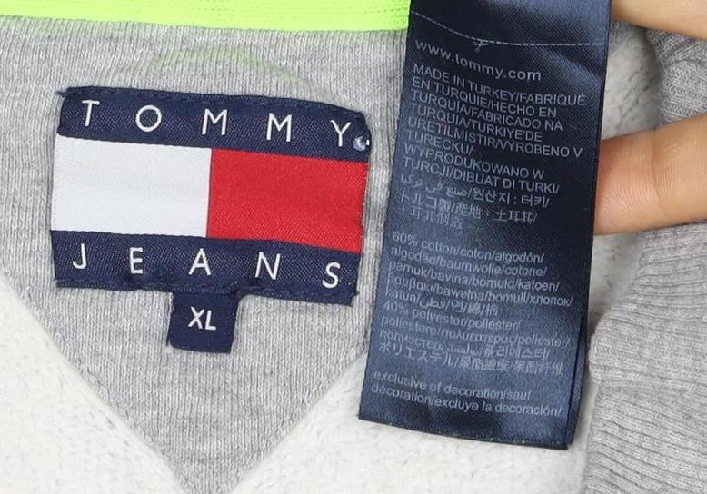 Tommy Jeans Men's Grey XL Pullover Sweatshirt Nautical Logo Graphic