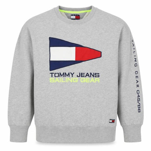 Tommy Jeans Men's Grey XL Pullover Sweatshirt Nautical Logo Graphic