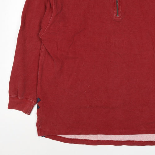 White Stuff Men’s Red 2XL Half Zip High Neck Sweatshirt