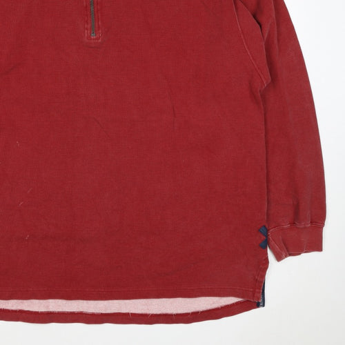 White Stuff Men’s Red 2XL Half Zip High Neck Sweatshirt