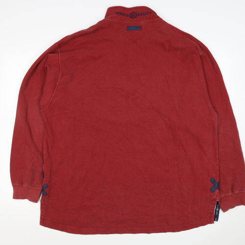 White Stuff Men’s Red 2XL Half Zip High Neck Sweatshirt