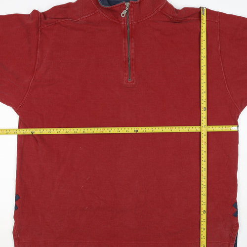 White Stuff Men’s Red 2XL Half Zip High Neck Sweatshirt