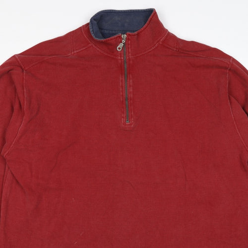 White Stuff Men’s Red 2XL Half Zip High Neck Sweatshirt