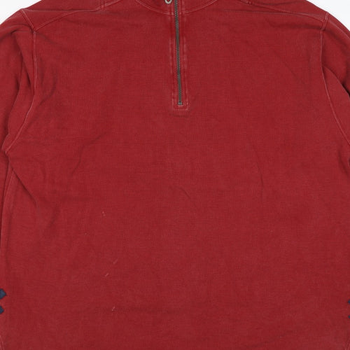 White Stuff Men’s Red 2XL Half Zip High Neck Sweatshirt