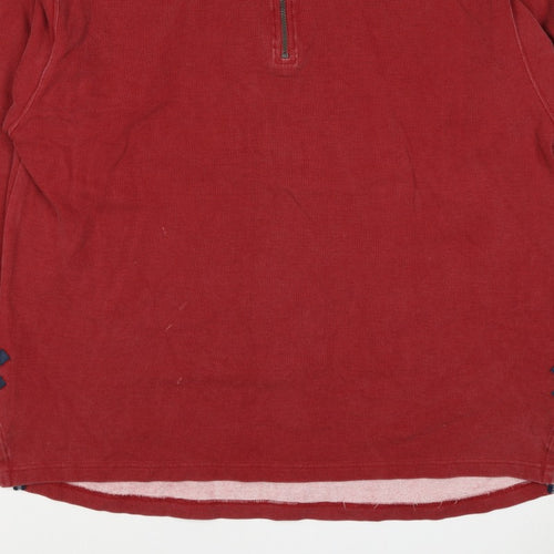 White Stuff Men’s Red 2XL Half Zip High Neck Sweatshirt