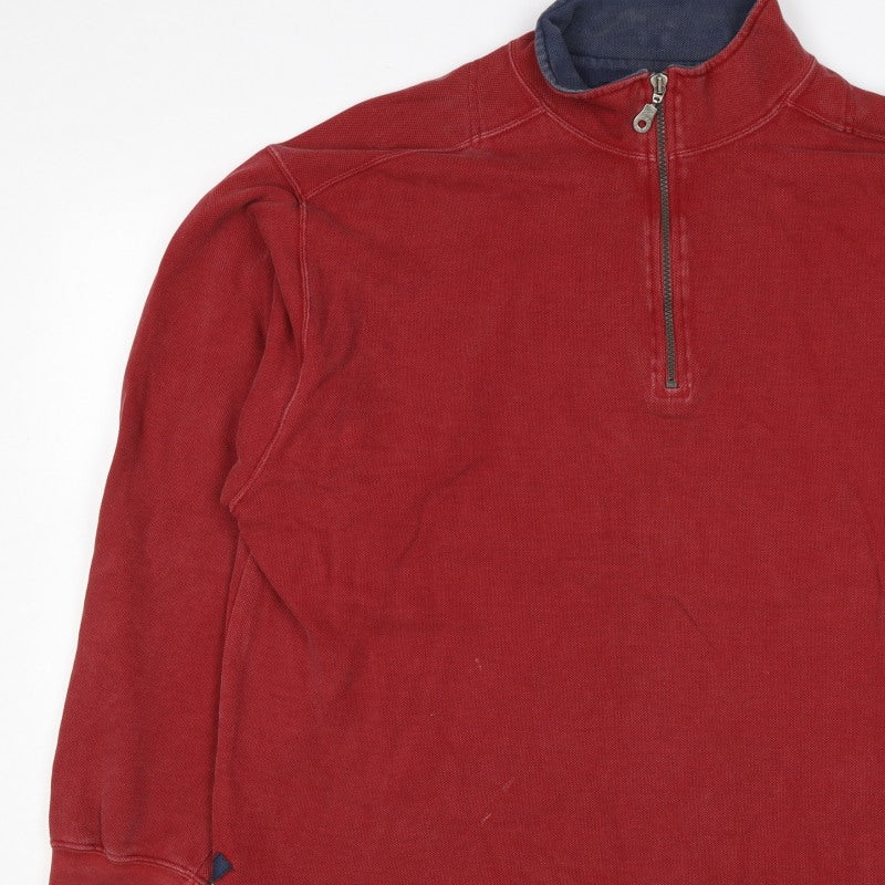 White Stuff Men’s Red 2XL Half Zip High Neck Sweatshirt