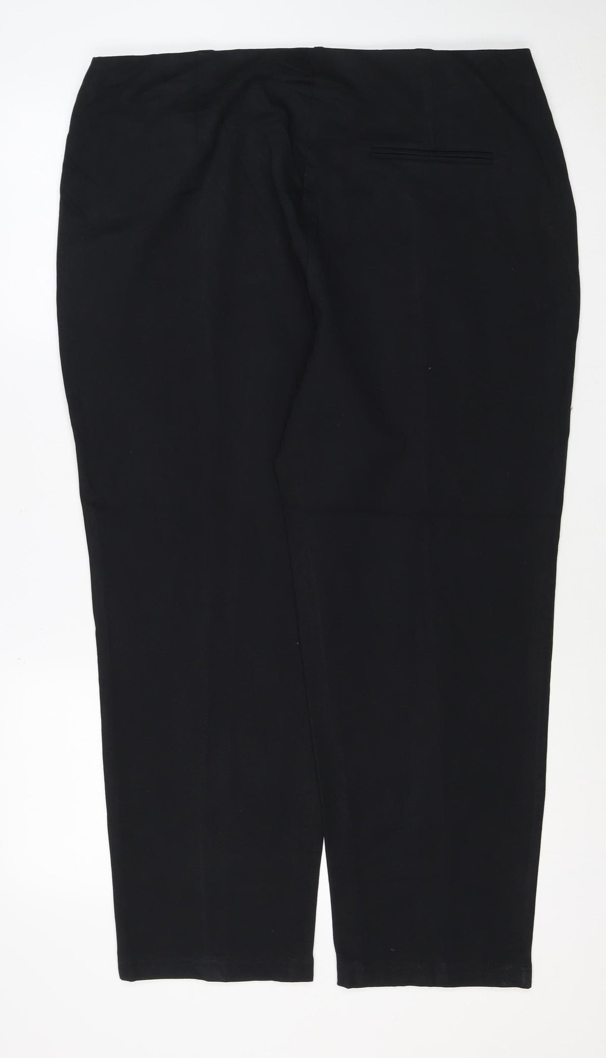 Close-up detail of Marks and Spencer Women Black, size 20, Short Straight Stretch Trousers