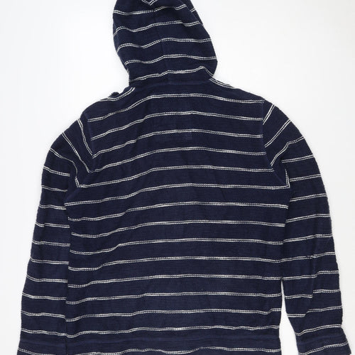 Fat Face Unisex Adults Navy Striped Full Zip Hoodie Size M