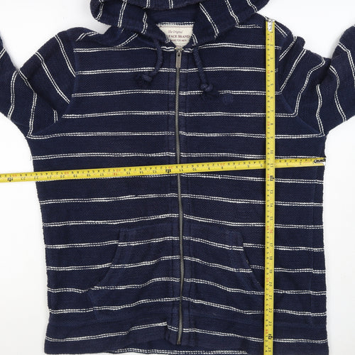 Fat Face Unisex Adults Navy Striped Full Zip Hoodie Size M