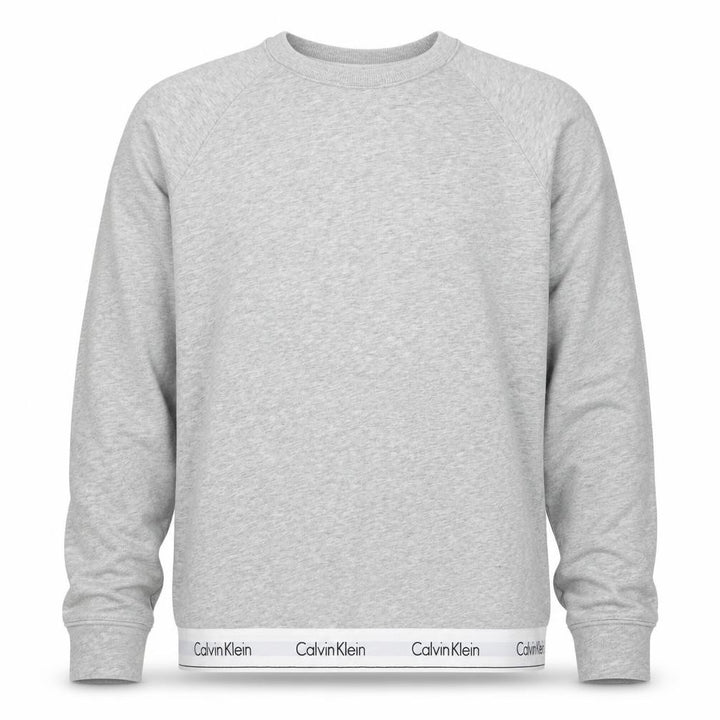 Calvin Klein Men Grey M Logo Hem Crew Neck Pullover Sweatshirt