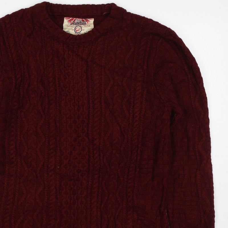 Additional view of Tokyo Laundry Men’s Red S Cable Knit Crew Neck jumper