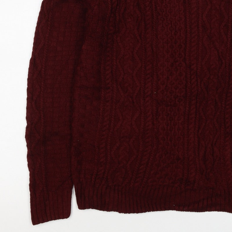 Additional view of Tokyo Laundry Men’s Red S Cable Knit Crew Neck jumper