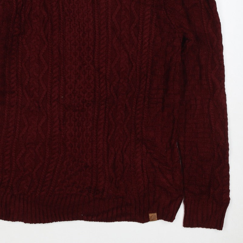 Additional view of Tokyo Laundry Men’s Red S Cable Knit Crew Neck jumper
