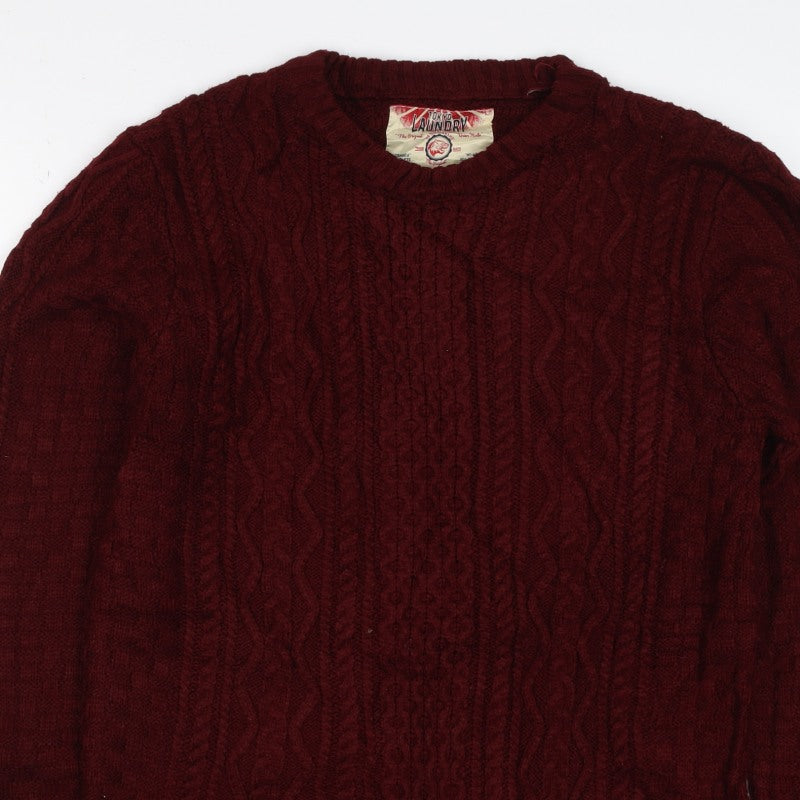 Additional view of Tokyo Laundry Men’s Red S Cable Knit Crew Neck jumper