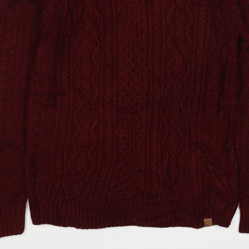 Additional view of Tokyo Laundry Men’s Red S Cable Knit Crew Neck jumper