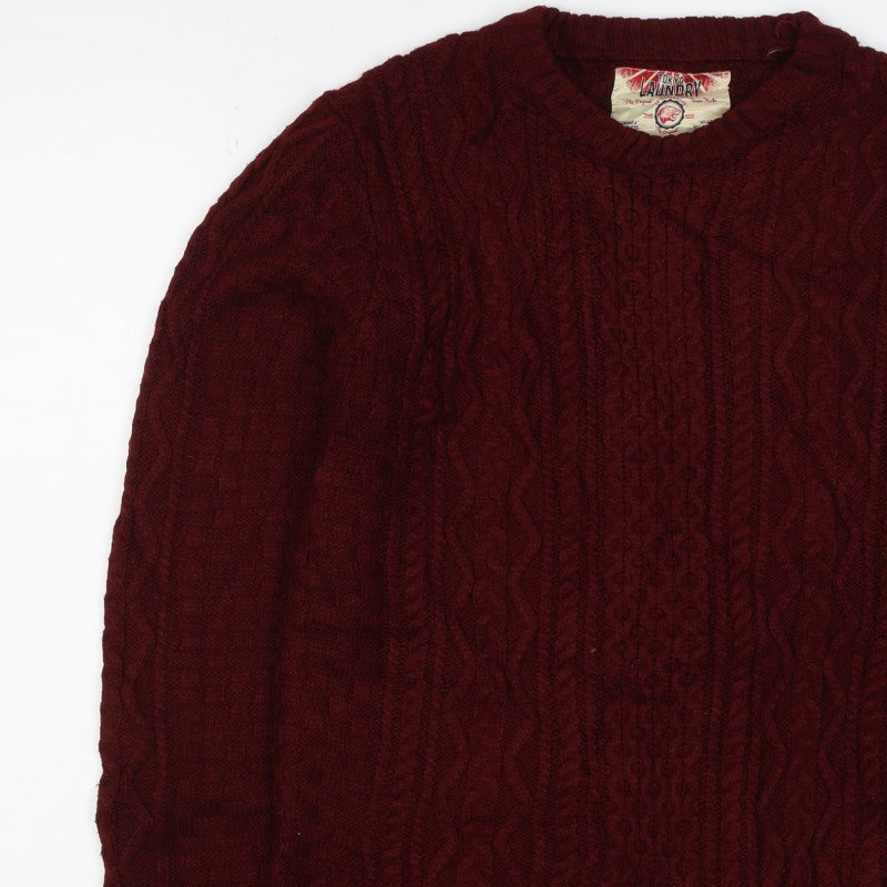 Additional view of Tokyo Laundry Men’s Red S Cable Knit Crew Neck jumper