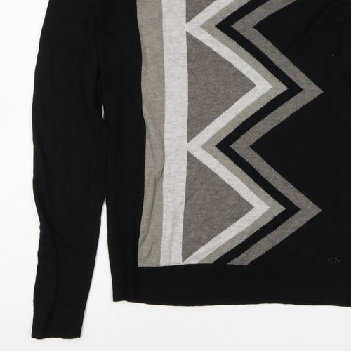 Alfani Men’s Black M Cashmere Blend Geometric Crew Neck Pullover Jumper