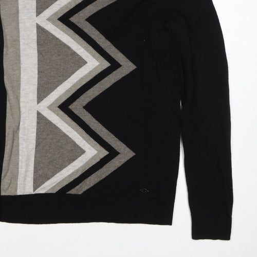 Alfani Men’s Black M Cashmere Blend Geometric Crew Neck Pullover Jumper