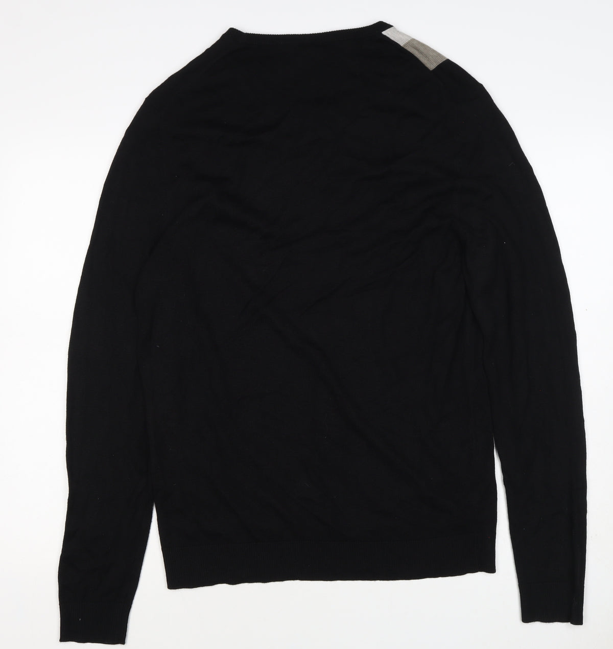 Alfani Men’s Black M Cashmere Blend Geometric Crew Neck Pullover Jumper