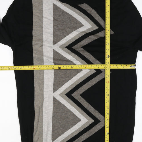 Alfani Men’s Black M Cashmere Blend Geometric Crew Neck Pullover Jumper
