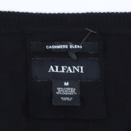 Alfani Men’s Black M Cashmere Blend Geometric Crew Neck Pullover Jumper
