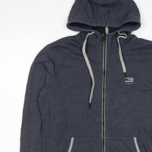 Jack & Jones Tech Men’s Blue L Full Zip Hooded Hoodie