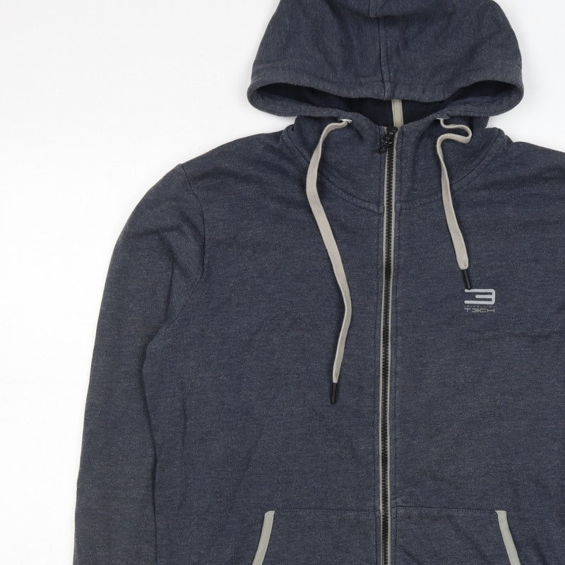 Jack & Jones Tech Men’s Blue L Full Zip Hooded Hoodie