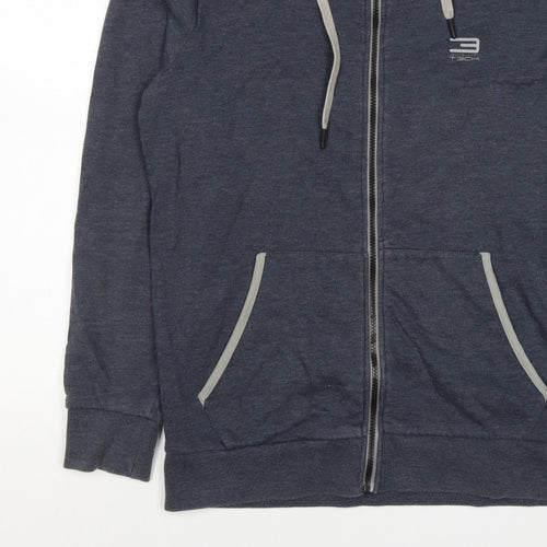 Jack & Jones Tech Men’s Blue L Full Zip Hooded Hoodie