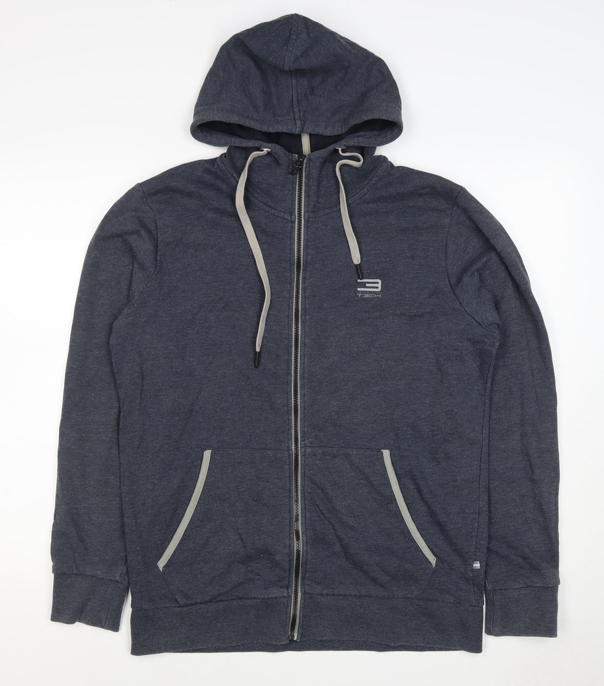 Jack & Jones Tech Men’s Blue L Full Zip Hooded Hoodie