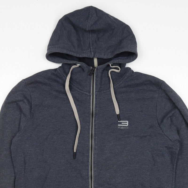 Jack & Jones Tech Men’s Blue L Full Zip Hooded Hoodie