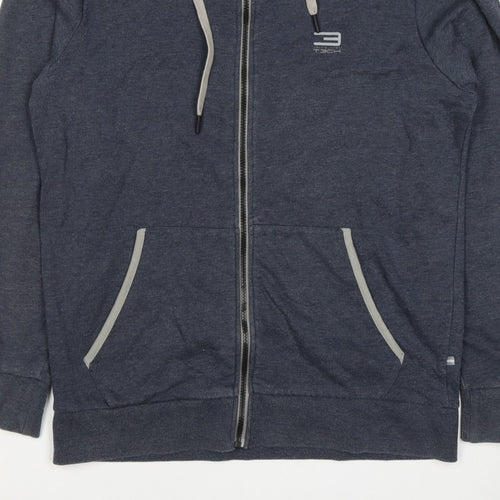 Jack & Jones Tech Men’s Blue L Full Zip Hooded Hoodie