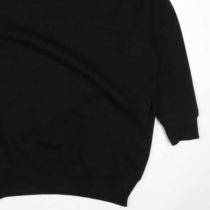 Additional view of Zara Women Black M Pullover Sweatshirt Raglan Crew Neck Pockets