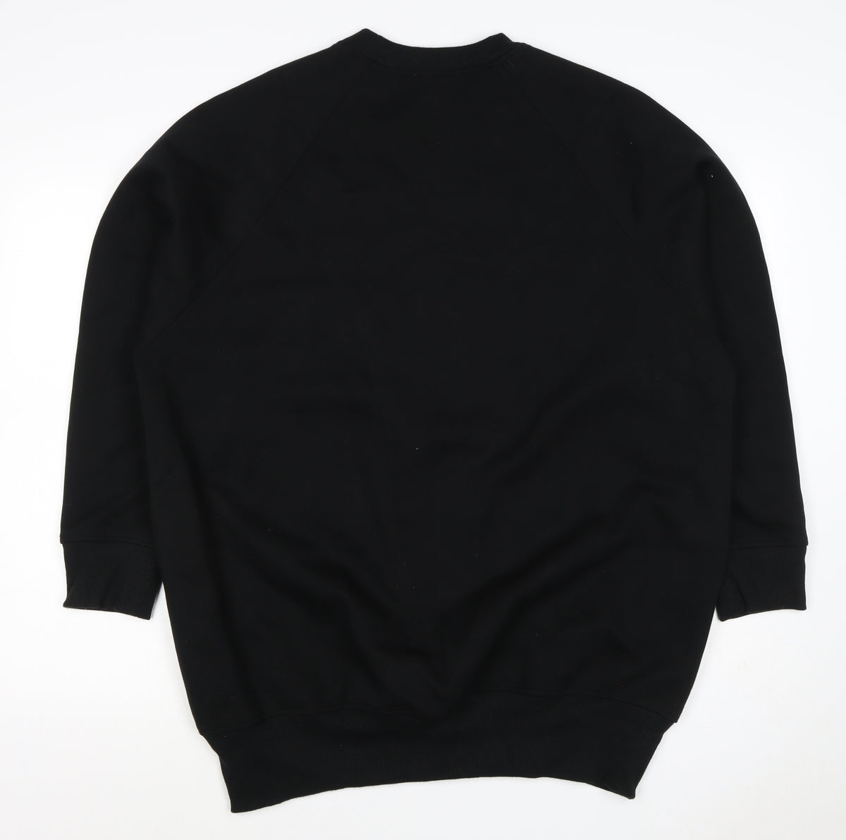 Close-up detail of Zara Women Black M Pullover Sweatshirt Raglan Crew Neck Pockets