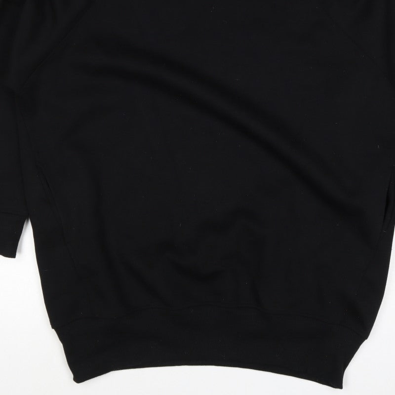 Additional view of Zara Women Black M Pullover Sweatshirt Raglan Crew Neck Pockets