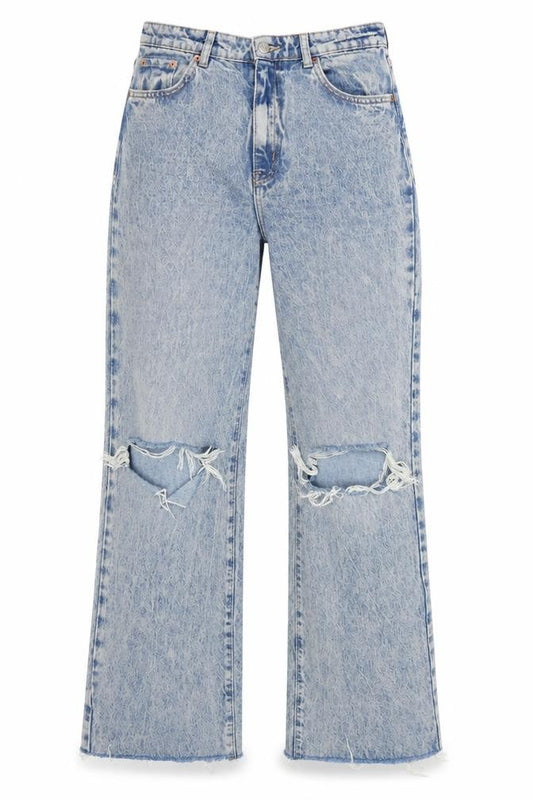 Next 04 Own Women’s Blue UK 10 High Rise Straight Distressed Jeans