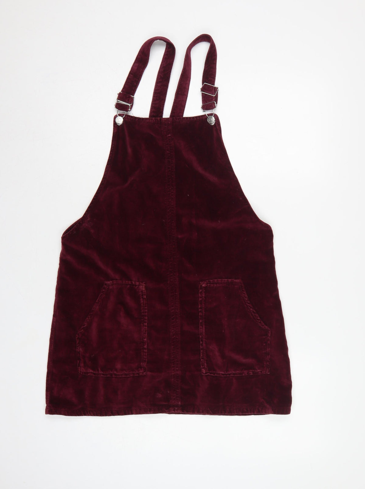 Topshop MOTO Women’s Burgundy UK 12 Velvet Pinafore Mini Dress