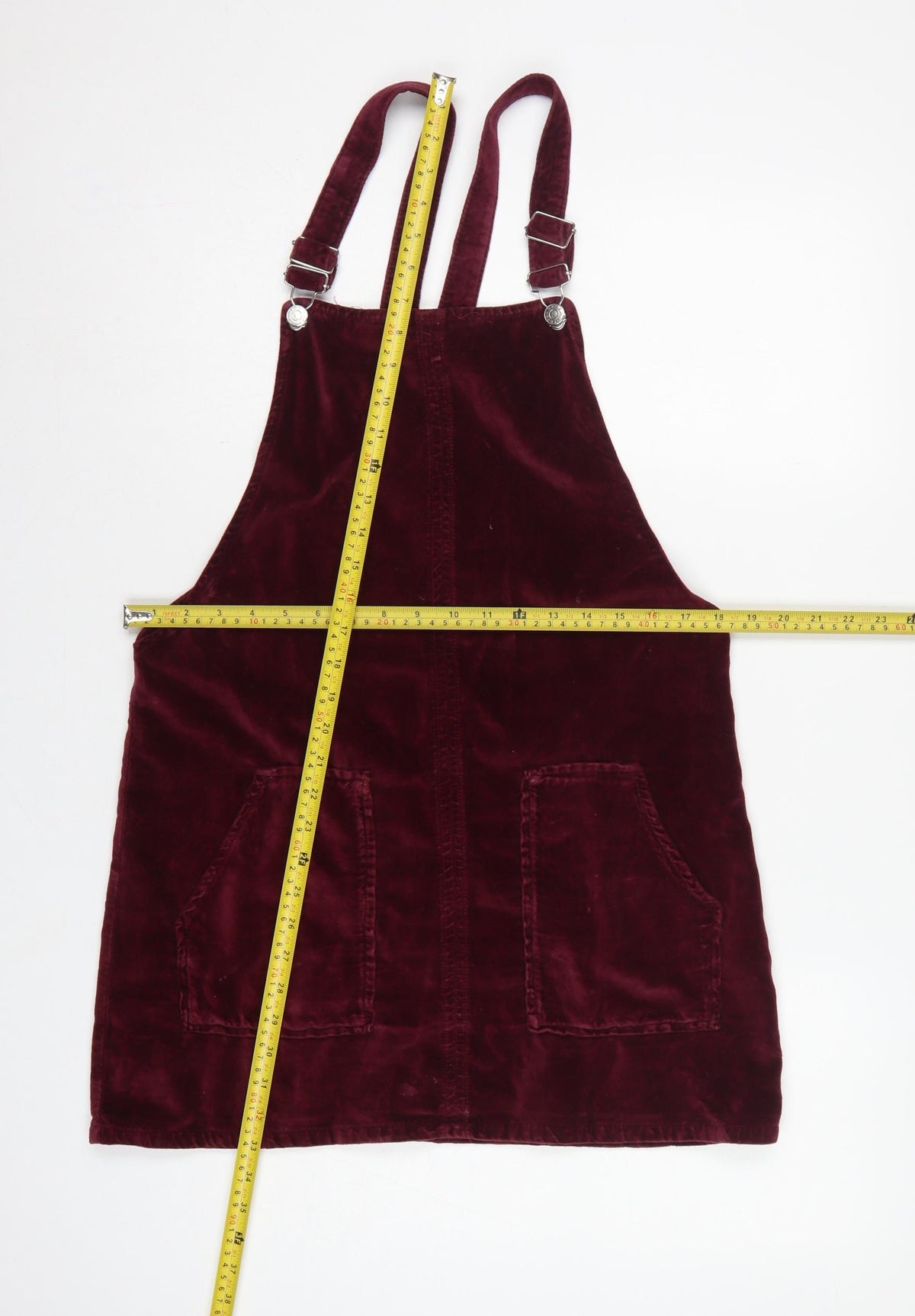 Topshop MOTO Women’s Burgundy UK 12 Velvet Pinafore Mini Dress