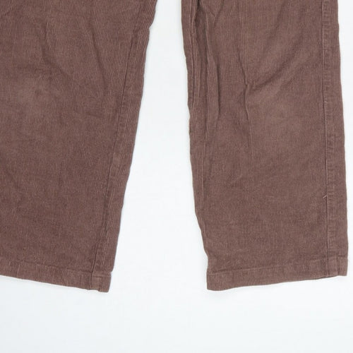 Santa Cruz Women's Brown UK 8 Corduroy Straight Trousers Logo