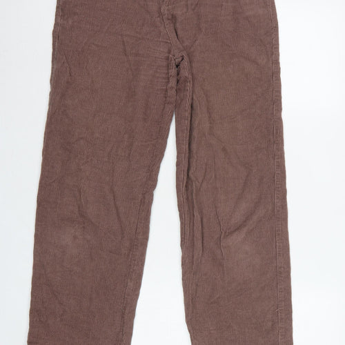 Santa Cruz Women's Brown UK 8 Corduroy Straight Trousers Logo