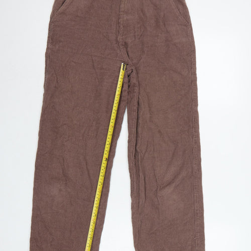 Santa Cruz Women's Brown UK 8 Corduroy Straight Trousers Logo